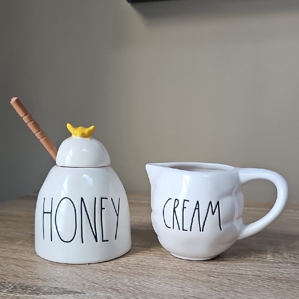 Rae Dunn White Honey and Cream Set